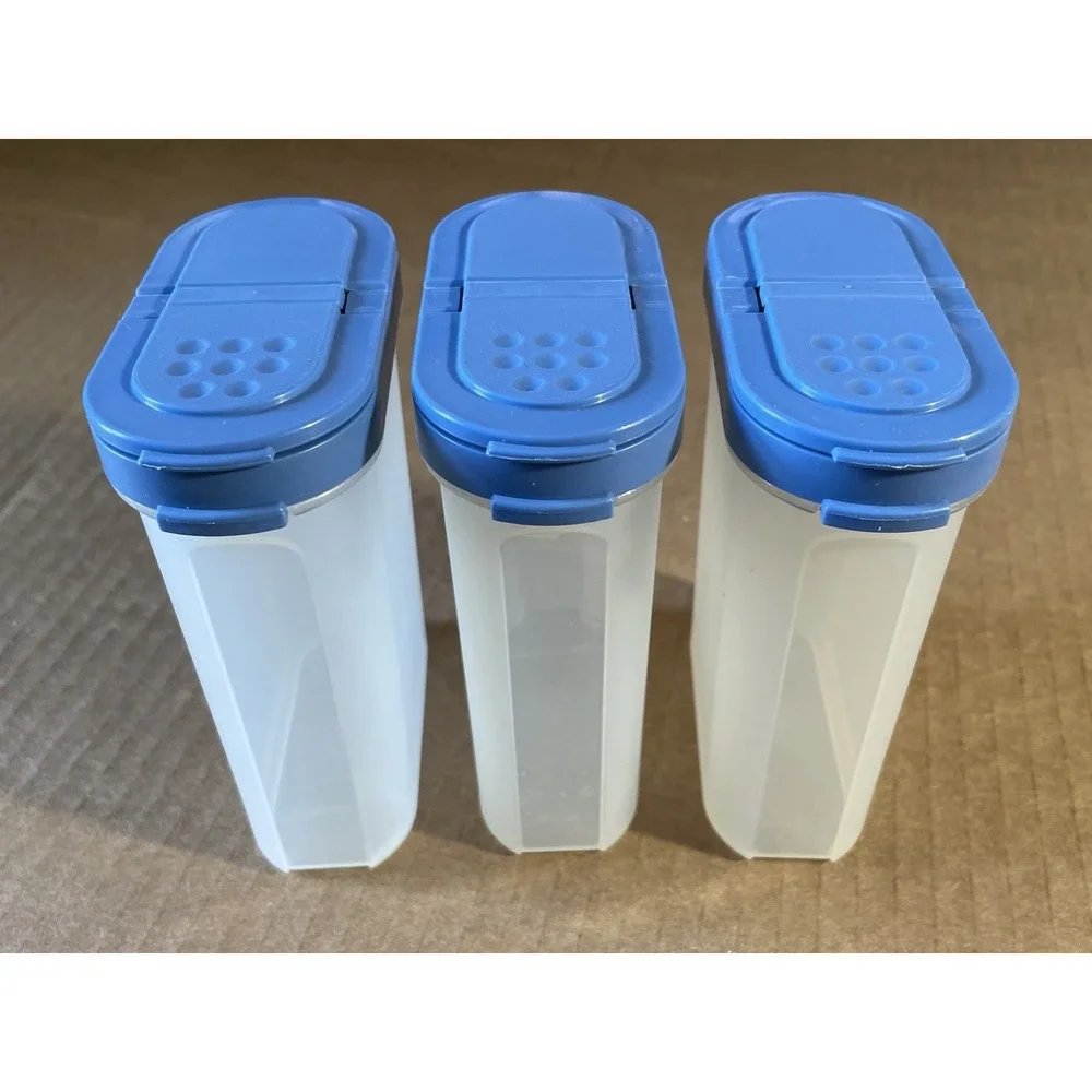 3 Tupperware #1846 Modular Mates Spice Shaker‎ Containers Large Blue